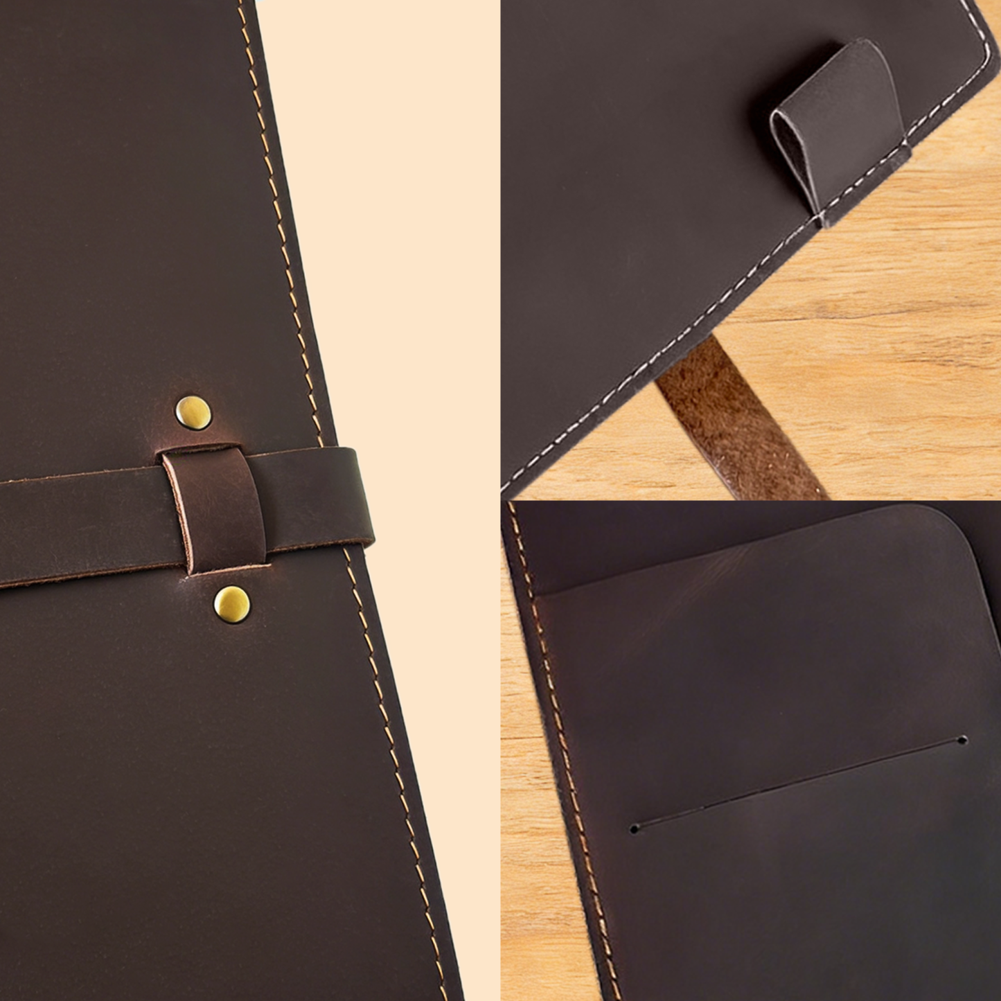 A6 Personal 大容量収納 6穴 バインダー 革 カバー ノート