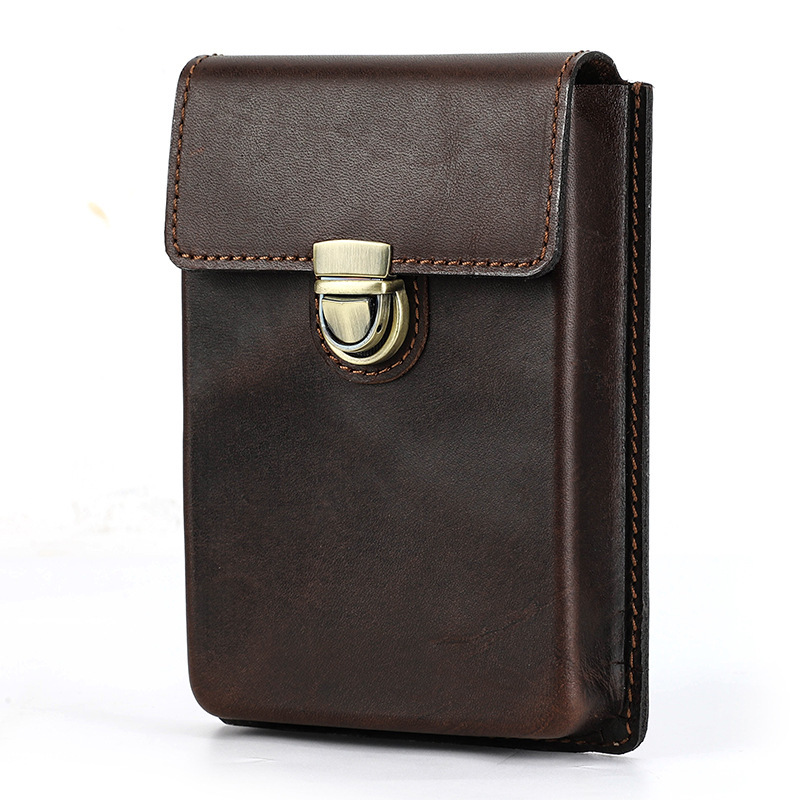 手作り の 革 ペンケース 5本入れ 硬い筆箱 万年筆収納 スナップ閉め