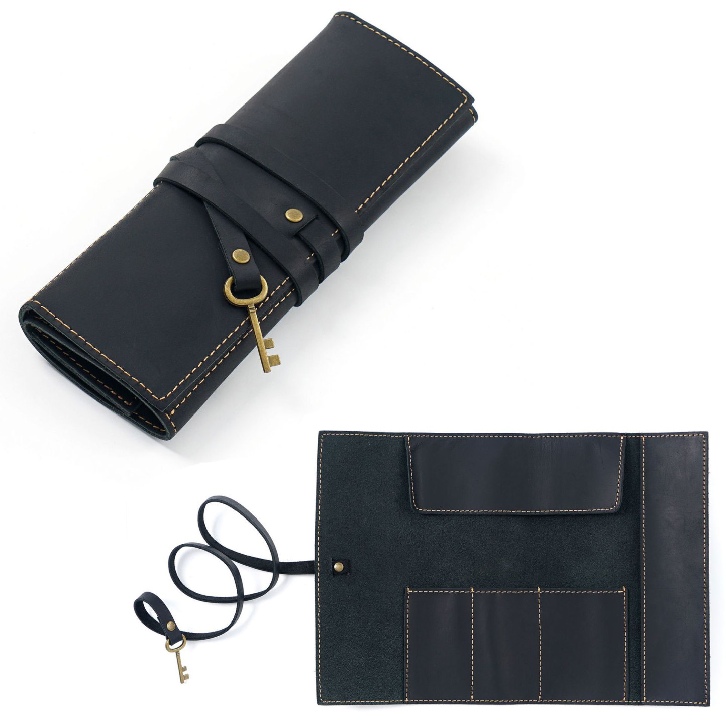 大容量 革 ルポペンケース レトロ キーチャーム