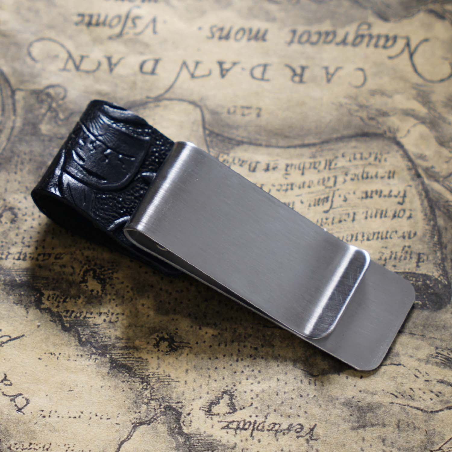 唐草模様 革 手帳 ペンホルダー