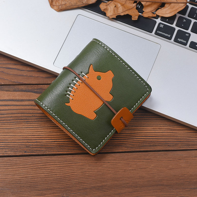 A9 3穴 バインダー メモ帳 イノシシ 植物鞣し革 カバー ノート