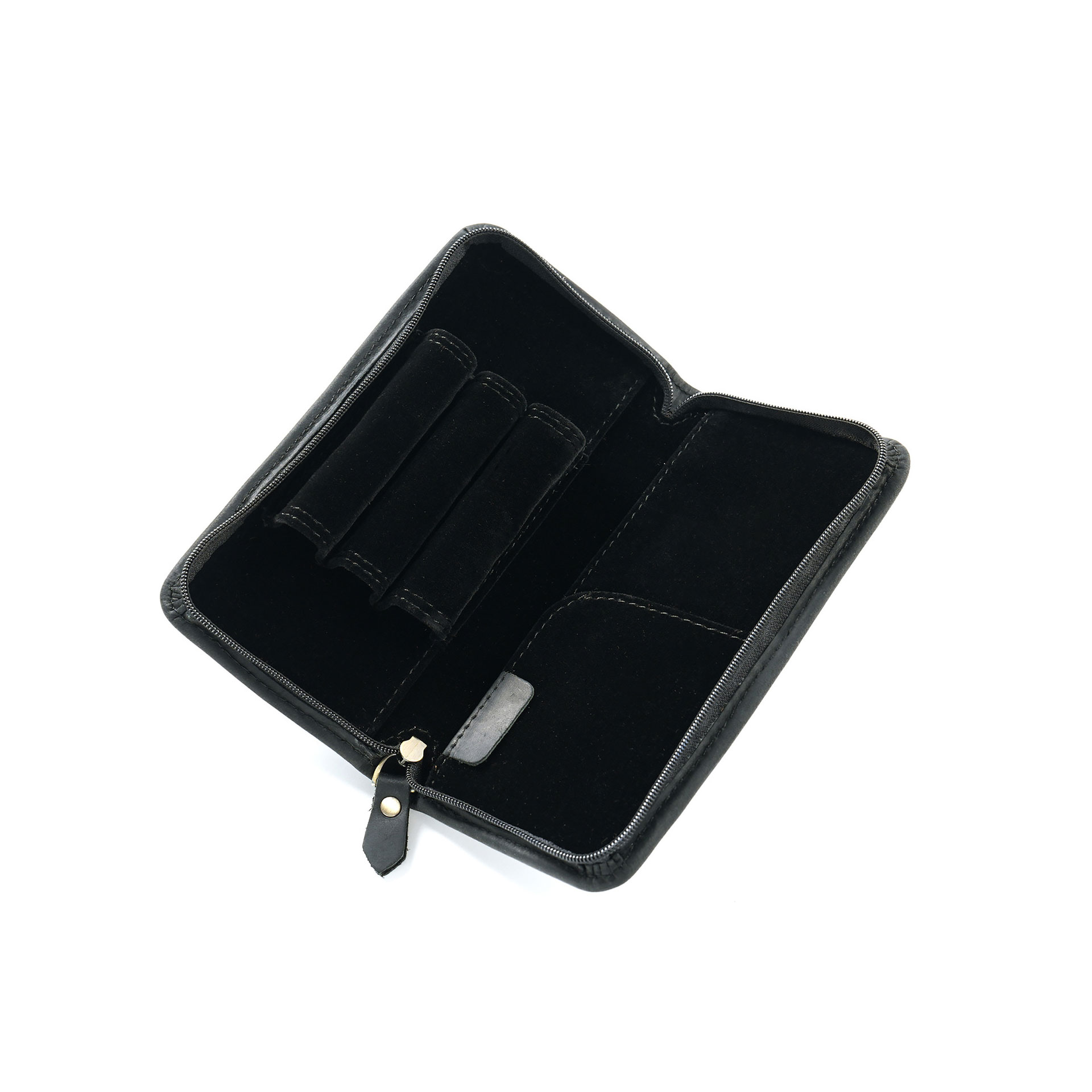 革 ペンケース 3本入れ ベルベット内部 高級万年筆対応