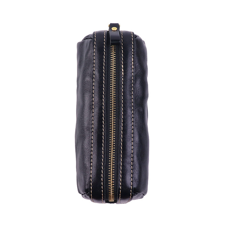 植物鞣し革 大容量 ファスナー ペンケース 