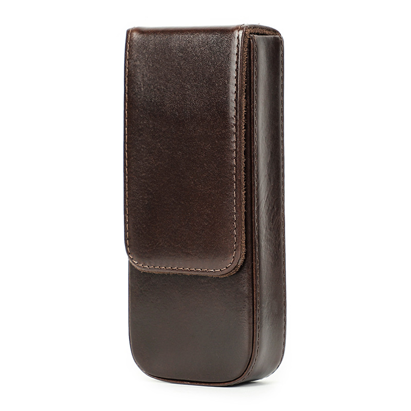 革 ペンケース 3本入れ 硬い筆箱 万年筆ケース