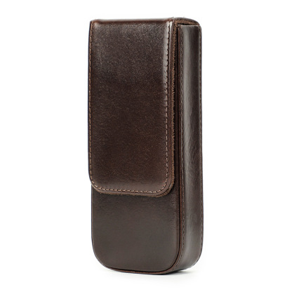 革 ペンケース 3本入れ 硬い筆箱 万年筆ケース