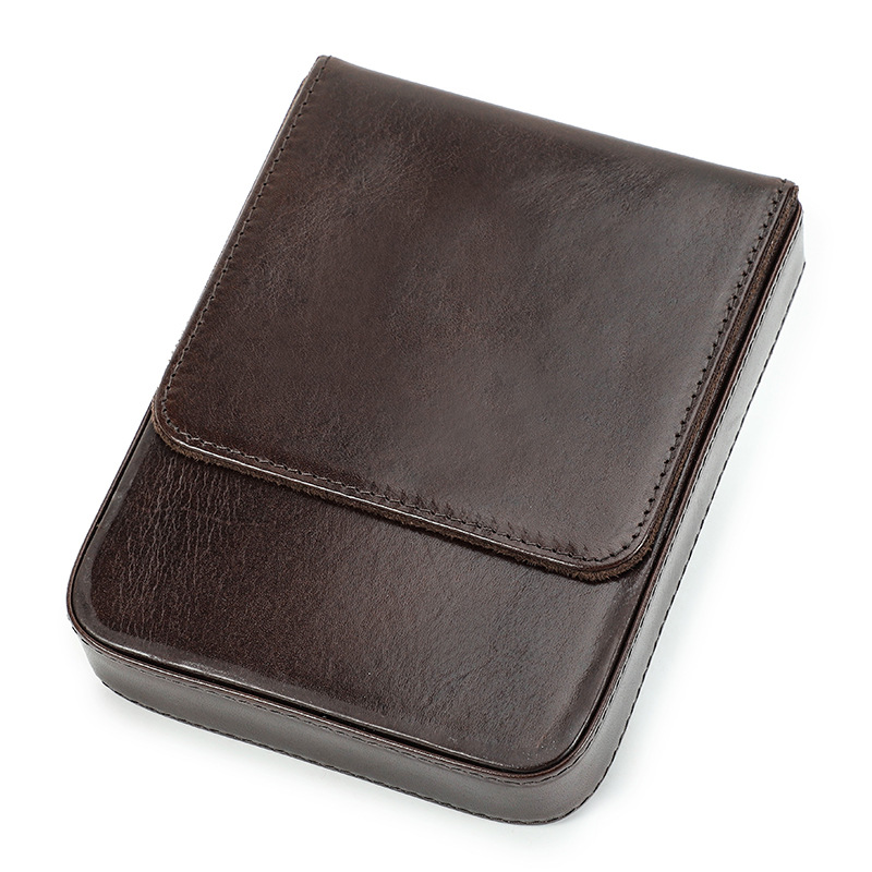 革 ペンケース 6本入れ 硬い筆箱 万年筆ケース