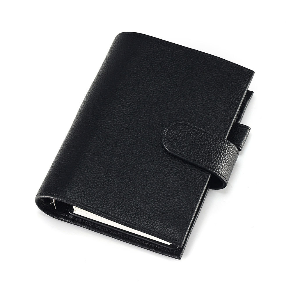 手作り の A6 Personal 財布式 6穴 バインダー 大容量収納 革カバー ノート