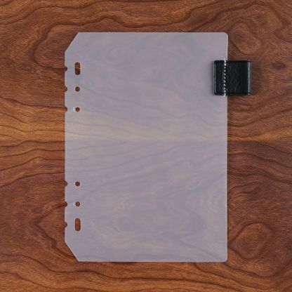 A5 6穴 バインダー用 インデックス 革 ペンホルダー付き