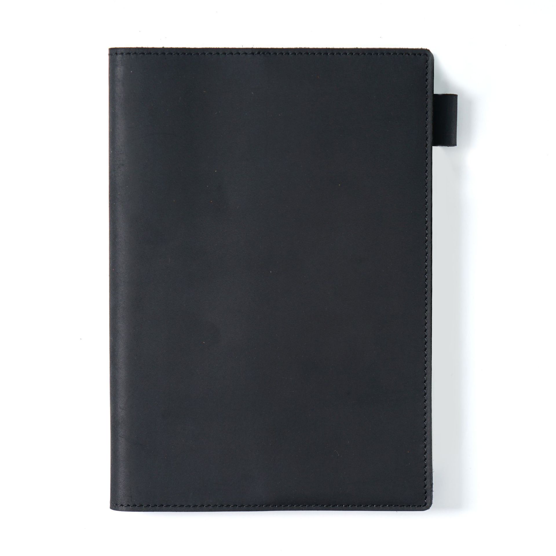 A5 水牛革 シンプル ノート カバー しおり ペンホルダー カードホルダー付き