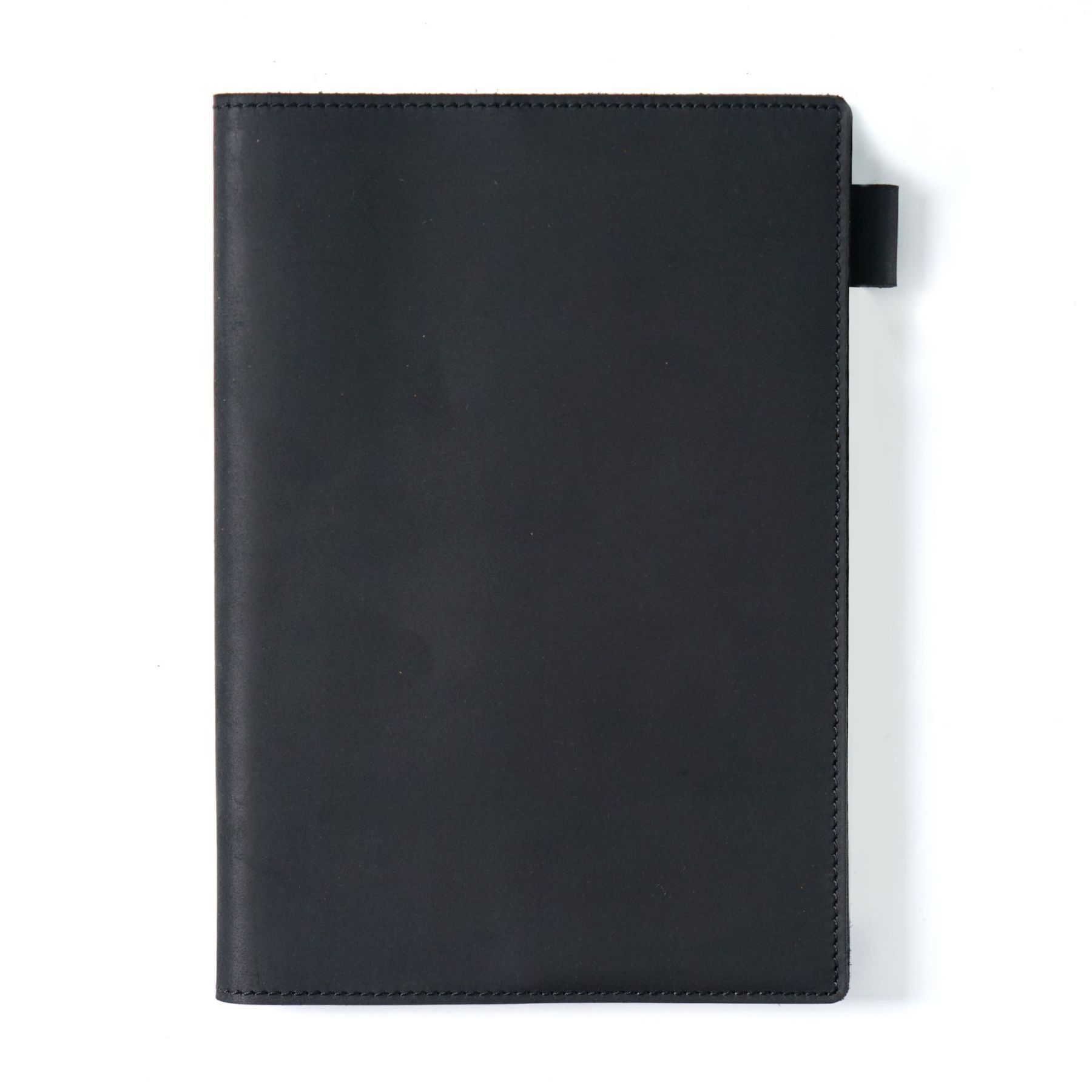 A5 水牛革 シンプル ノート カバー しおり ペンホルダー カードホルダー付き