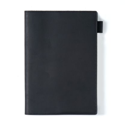 A5 水牛革 シンプル ノート カバー しおり ペンホルダー カードホルダー付き