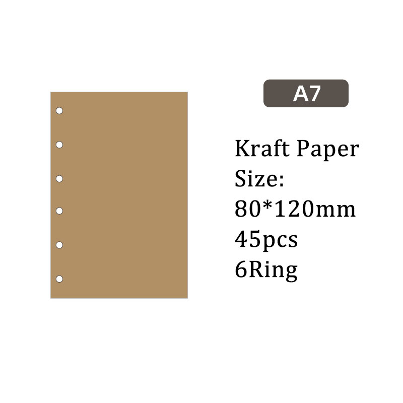 クラフト ノート 用紙 6穴 A7 ルーズリーフバインダー対応