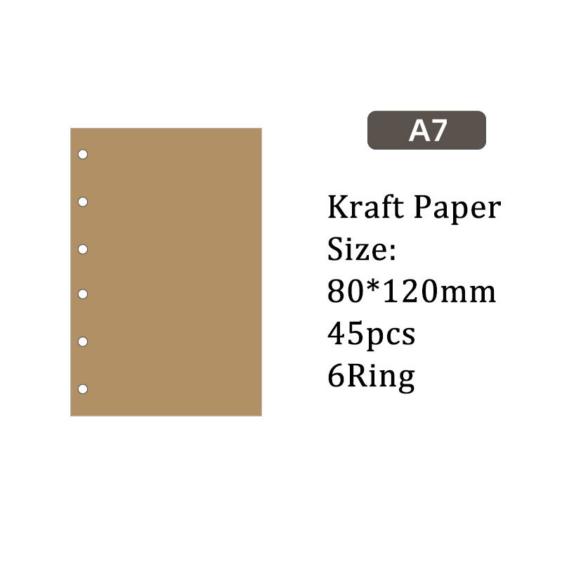 クラフト ノート 用紙 6穴 A7 ルーズリーフバインダー対応