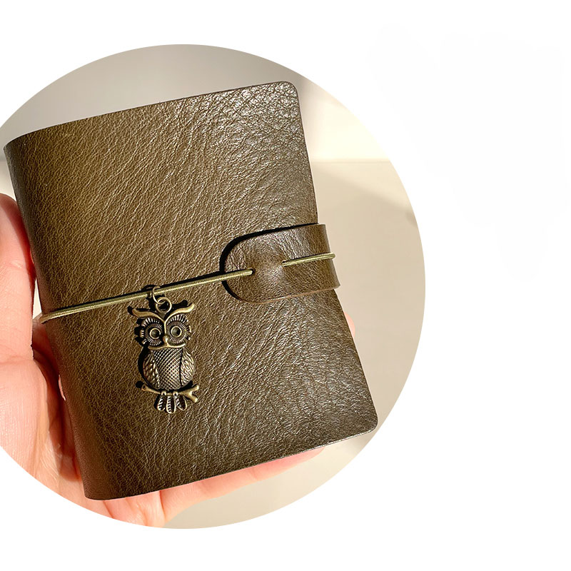 A9 3穴 バインダー 可愛い メモ帳 植物鞣し革 カバー ノート