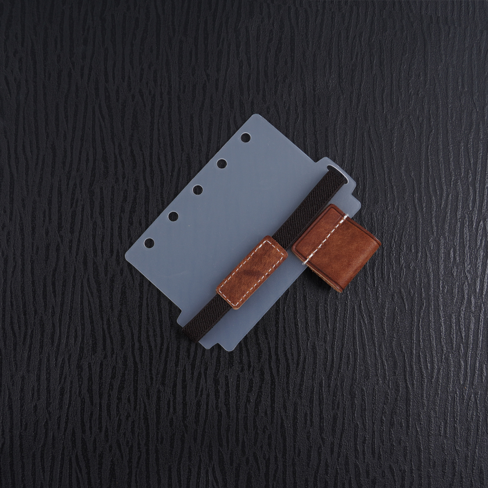 A8 5穴 バインダー用 インデックス シール帳 台紙 ペンホルダー 伸縮バンド