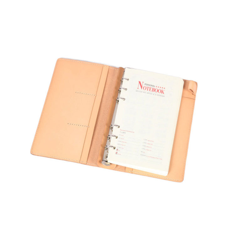 A6 6穴 バインダー 大容量収納 植物鞣し 革カバー ノート
