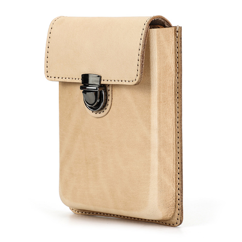 革 ペンケース 5本入れ 硬い筆箱 万年筆収納 スナップ閉め