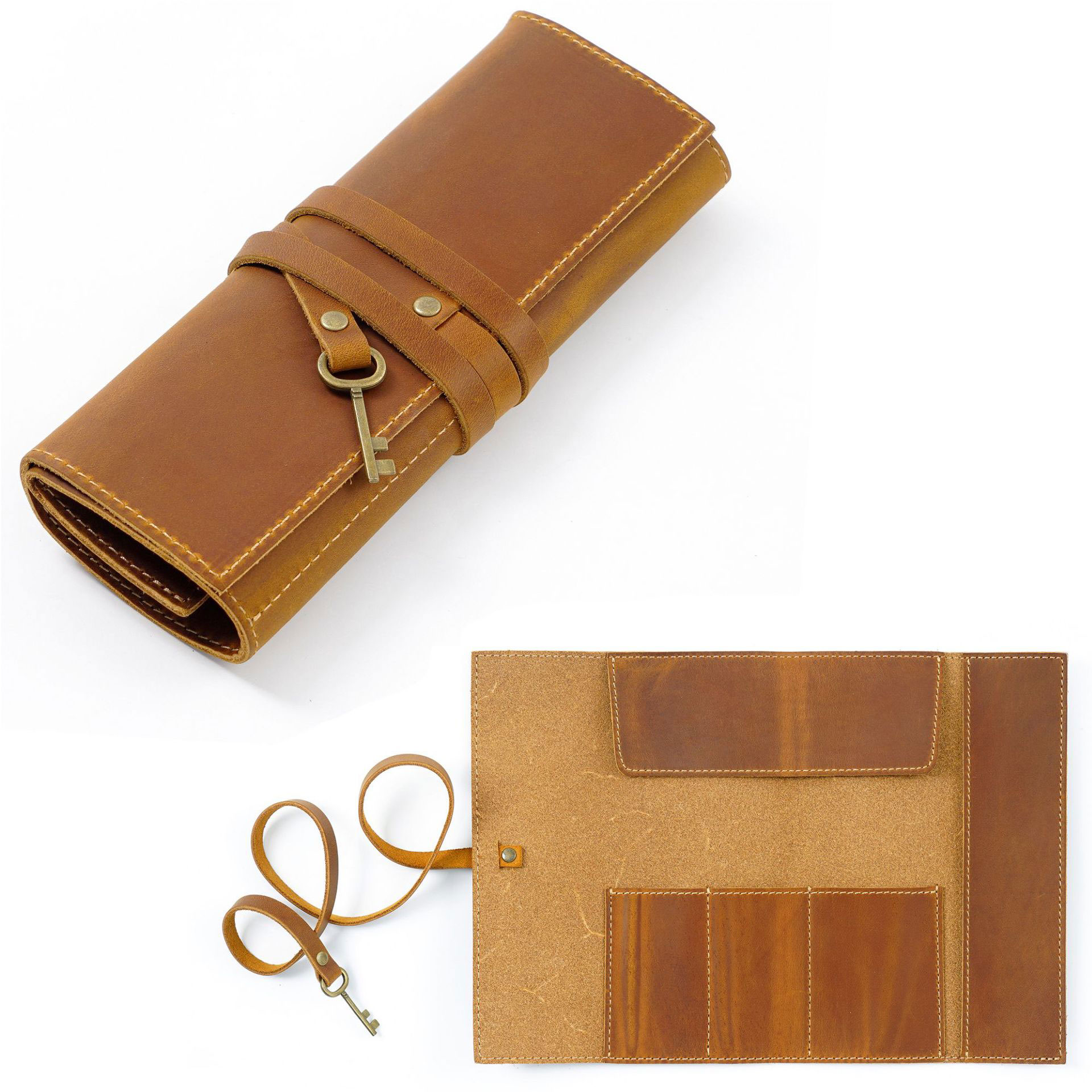 大容量 革 ルポペンケース レトロ キーチャーム