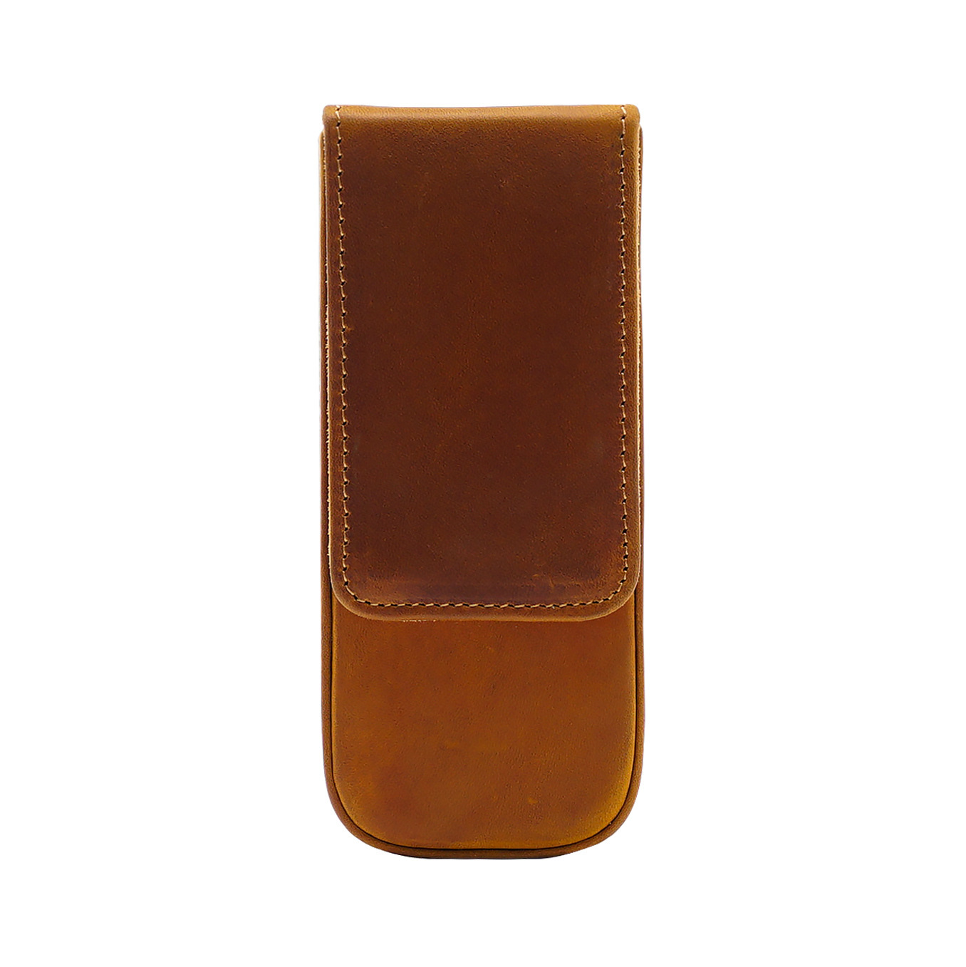 革 ペンケース 3本入れ 硬い筆箱 万年筆収納