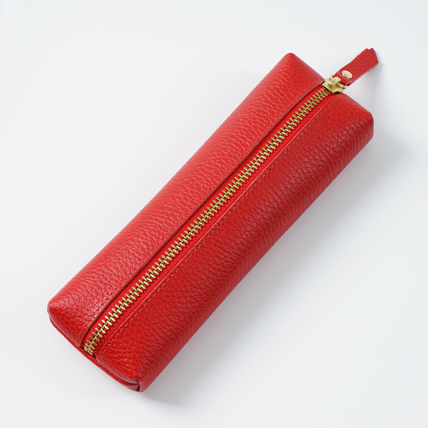 可愛い スリム 革 ペンケース ファスナー筆箱