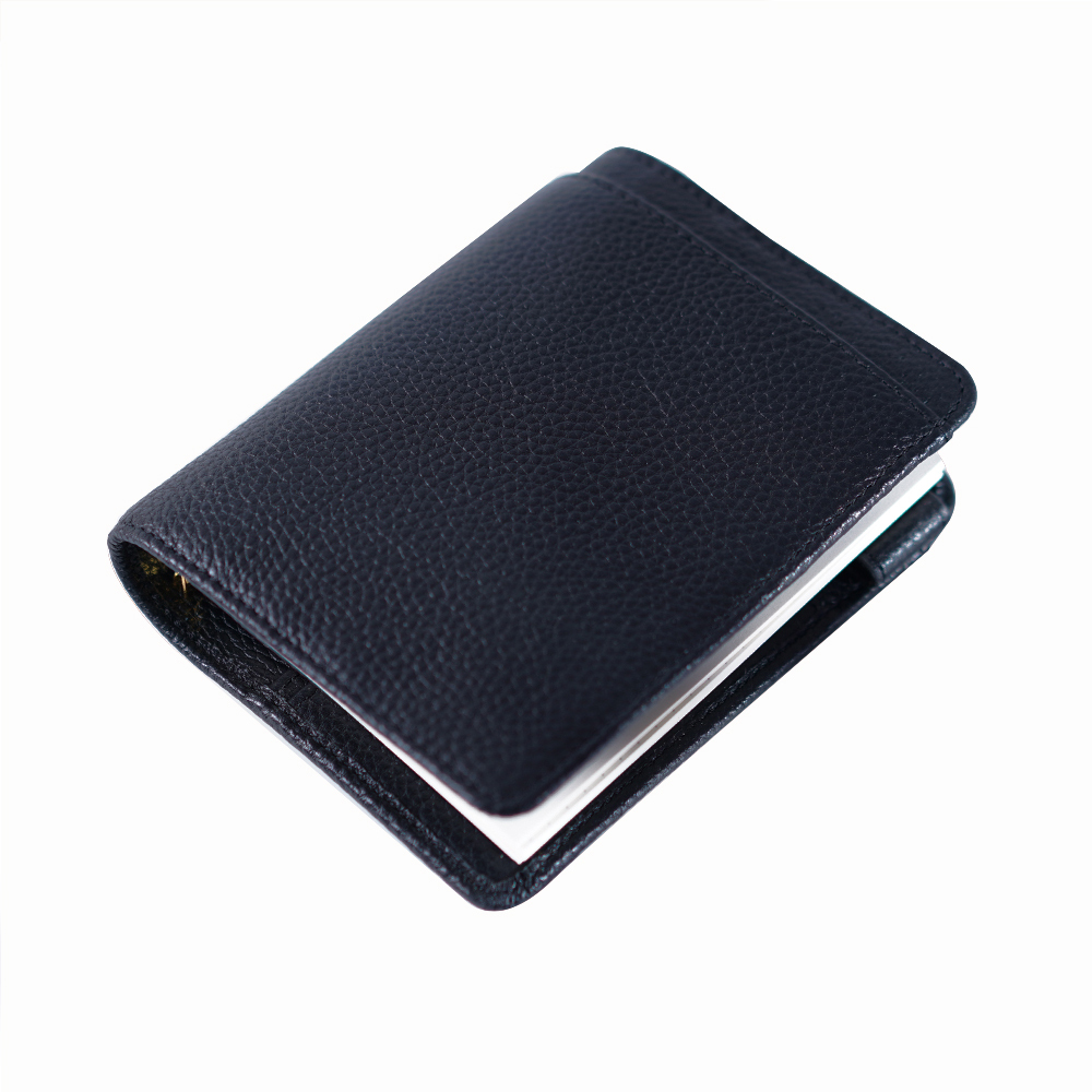 A7 6穴 バインダー 大容量 財布式 革カバー ノート