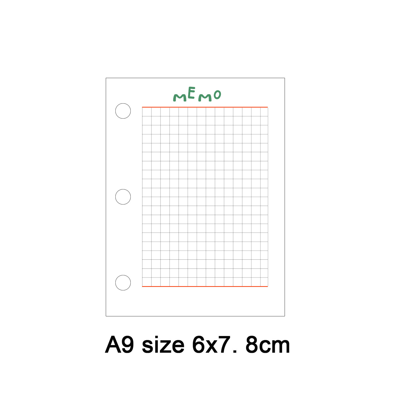 メモ帳 ノート リフィル 3穴 A9 ルーズリーフバインダー対応