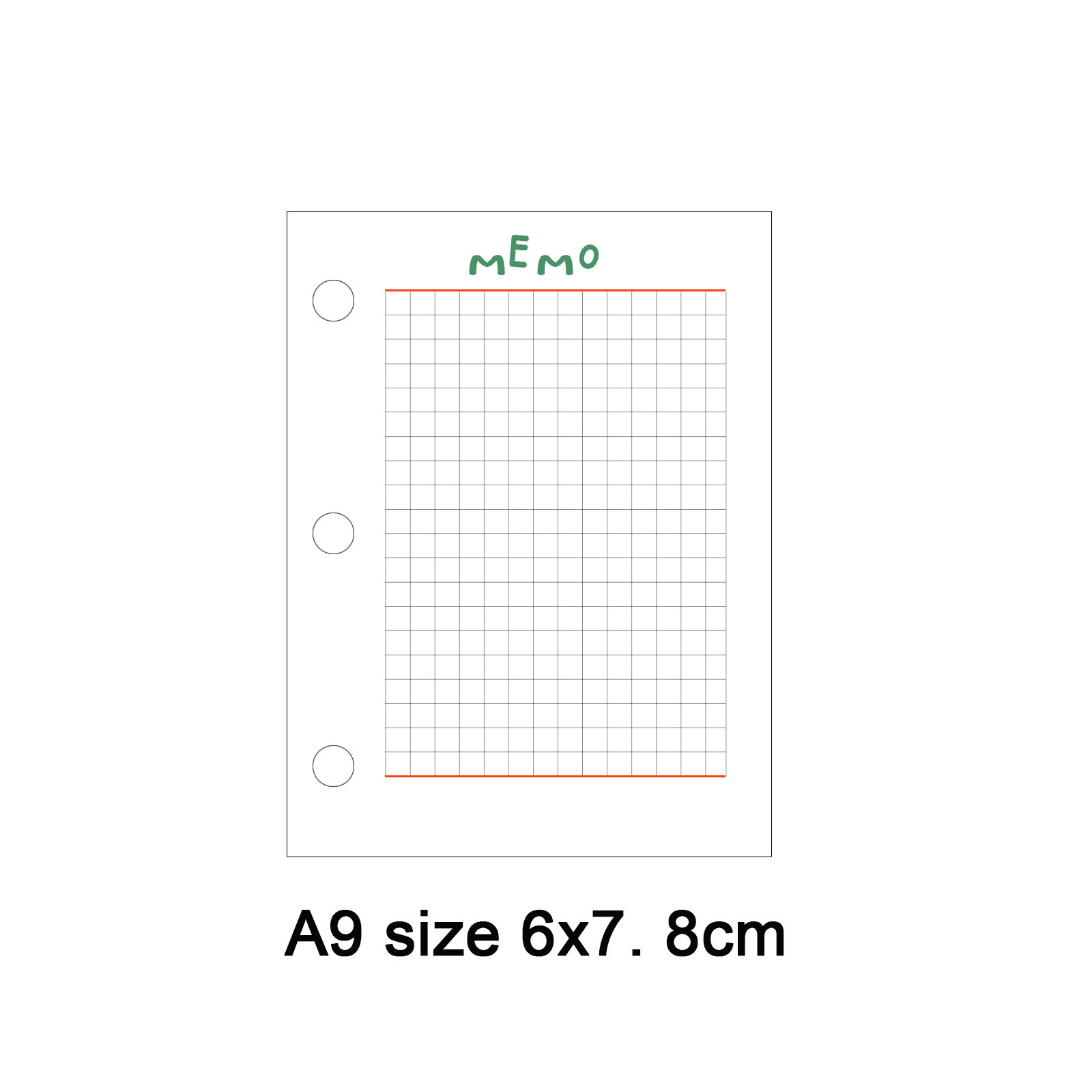 メモ帳 ノート リフィル 3穴 A9 ルーズリーフバインダー対応