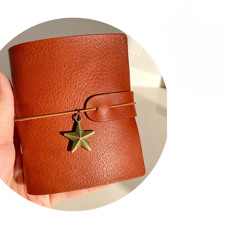 A9 3穴 バインダー 可愛い メモ帳 植物鞣し革 カバー ノート