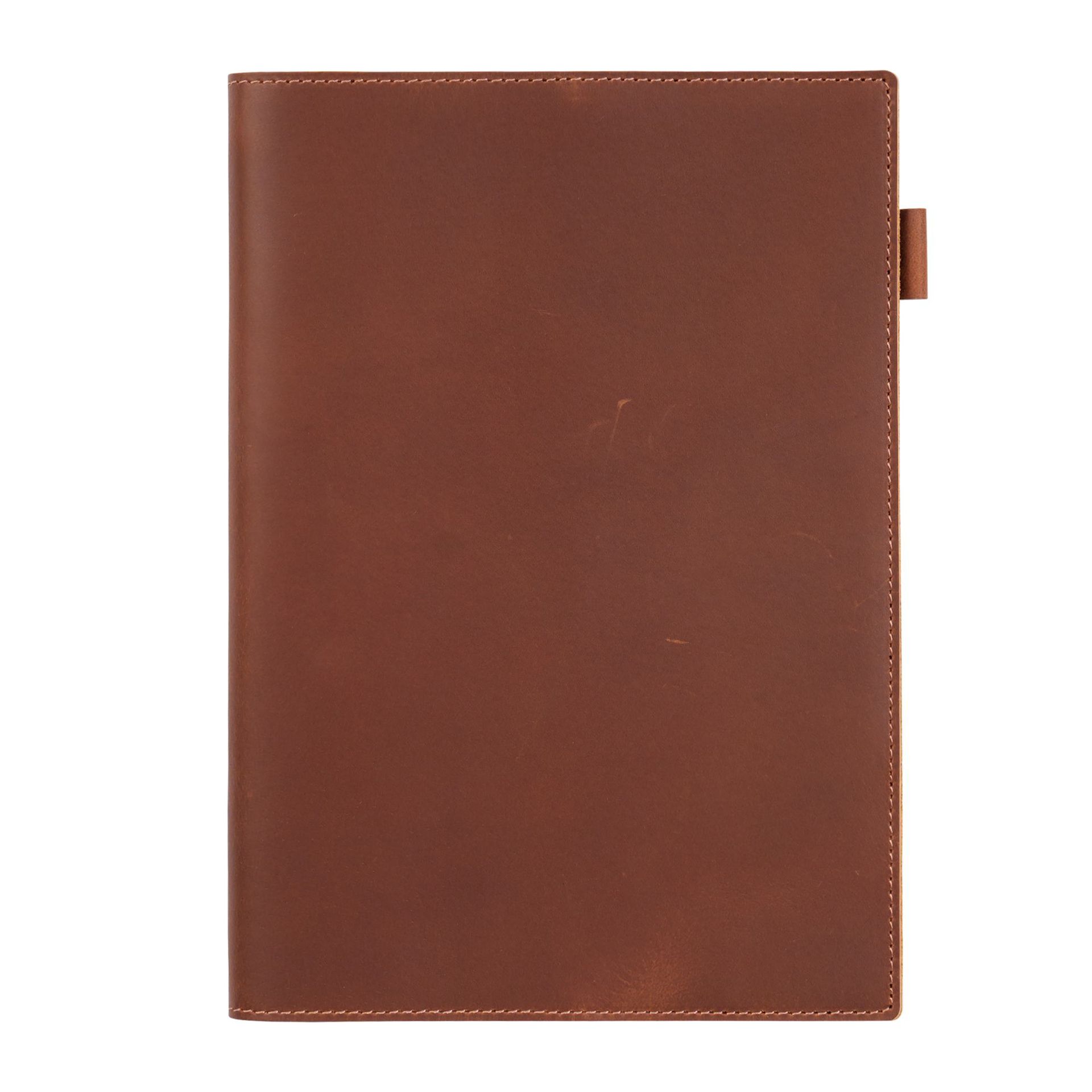 B5 水牛革 シンプル ノート カバー ペンホルダー カードホルダー付き