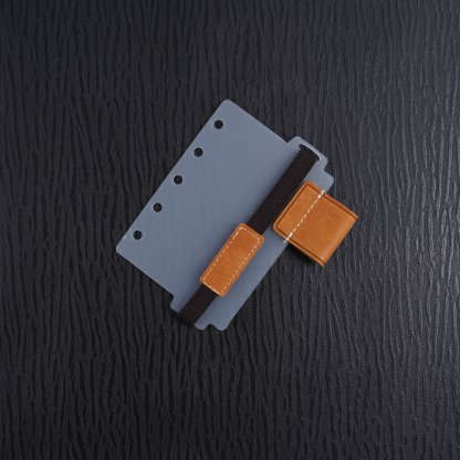 A8 5穴 バインダー用 インデックス シール帳 台紙 ペンホルダー 伸縮バンド