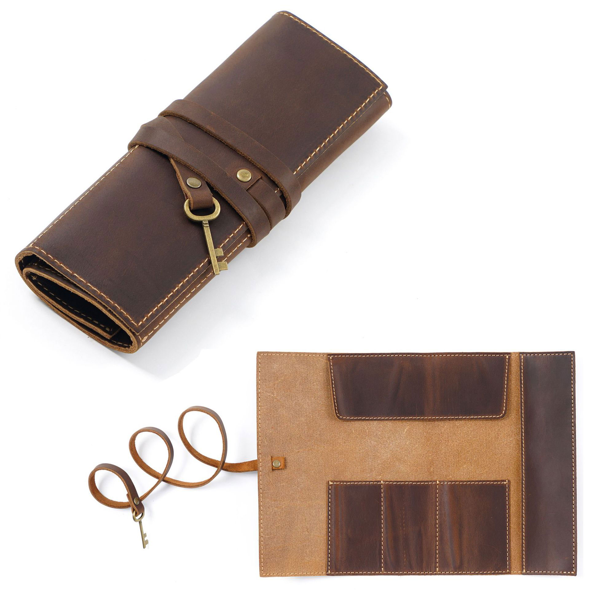 大容量 革 ルポペンケース レトロ キーチャーム