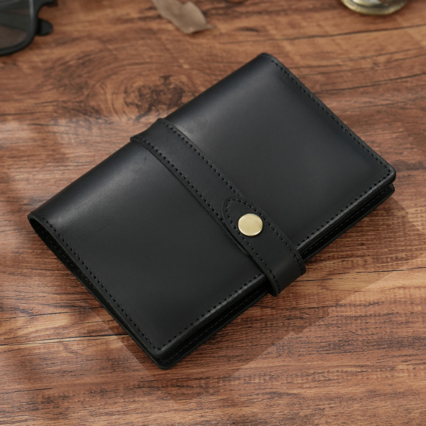 文庫本 革 ノート カバー ペンホルダー カードホルダー付き