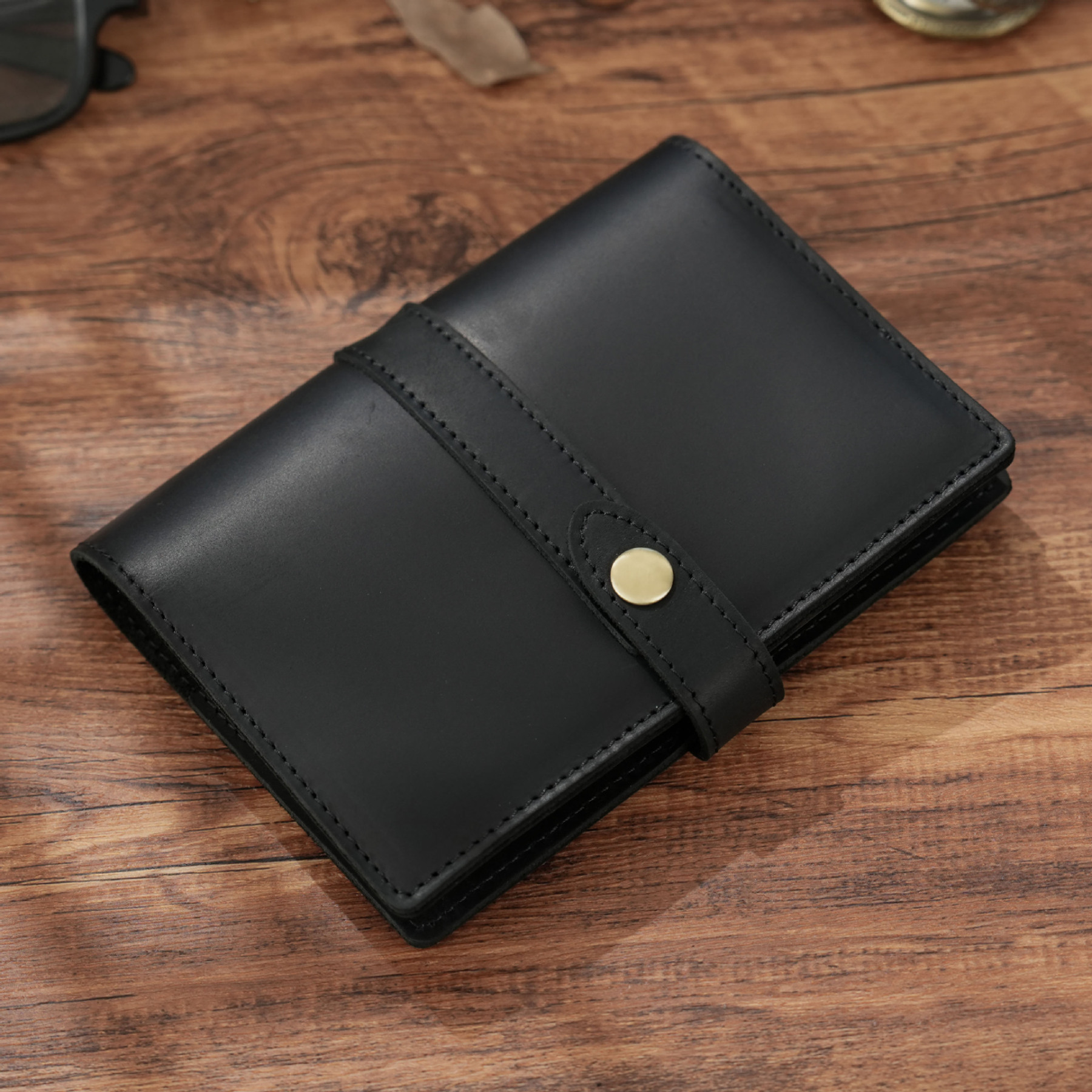 文庫本 革 ノート カバー ペンホルダー カードホルダー付き