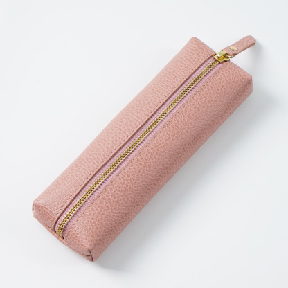 可愛い スリム 革 ペンケース ファスナー筆箱