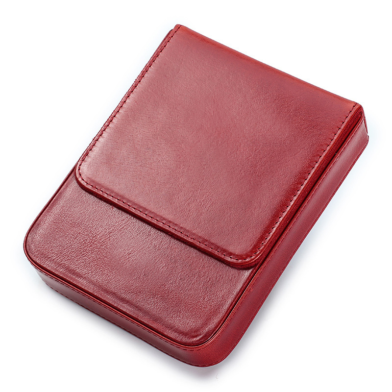 革 ペンケース 6本入れ 硬い筆箱 万年筆ケース