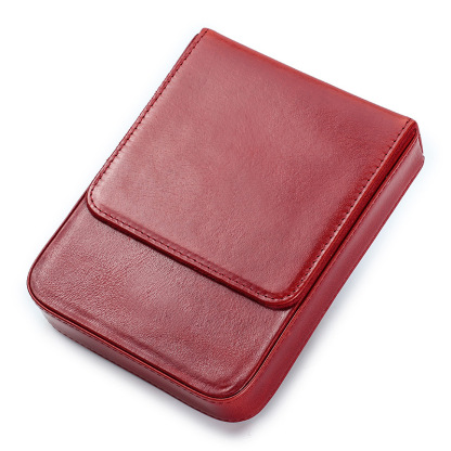 革 ペンケース 6本入れ 硬い筆箱 万年筆ケース