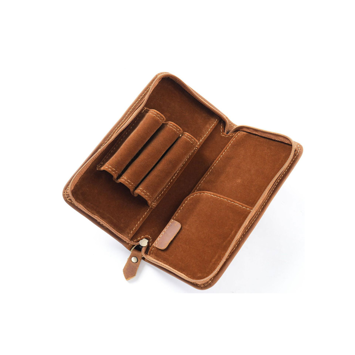 革 ペンケース 3本入れ ベルベット内部 高級万年筆対応