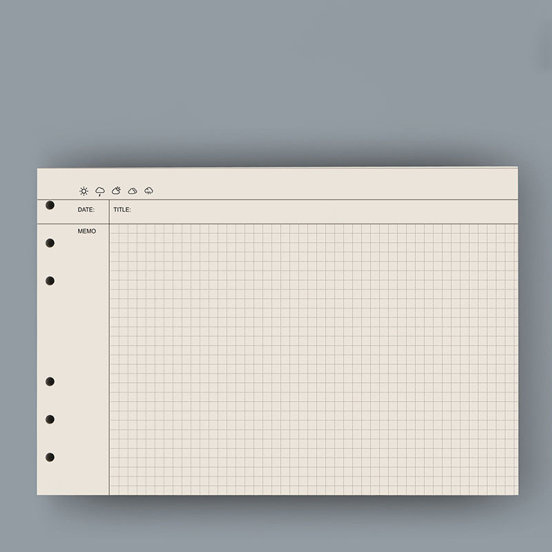 一日一ページ ノート レフィル 6穴 A4 横長 ルーズリーフバインダー対応