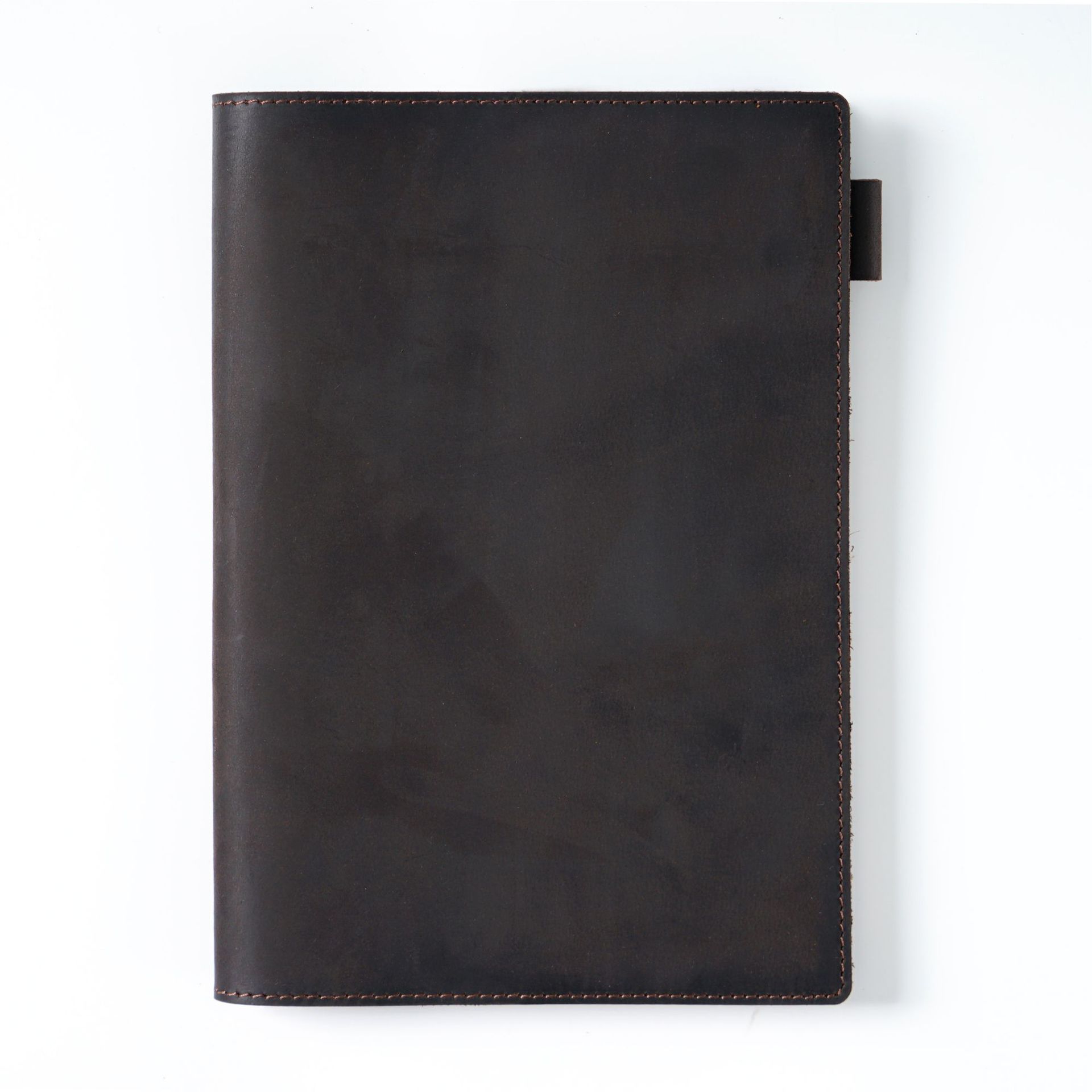 A5 水牛革 シンプル ノート カバー しおり ペンホルダー カードホルダー付き