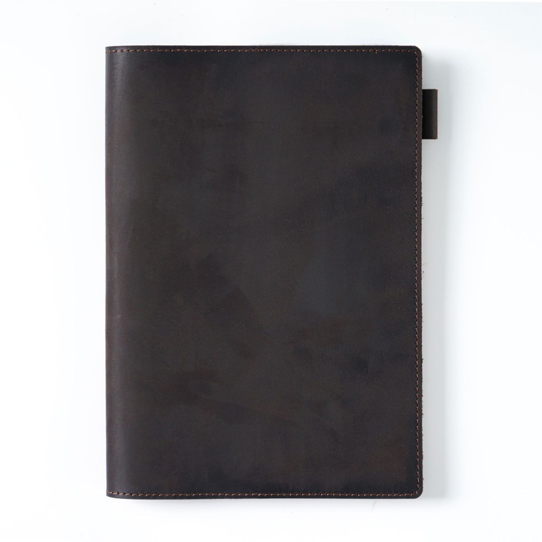 A5 水牛革 シンプル ノート カバー しおり ペンホルダー カードホルダー付き