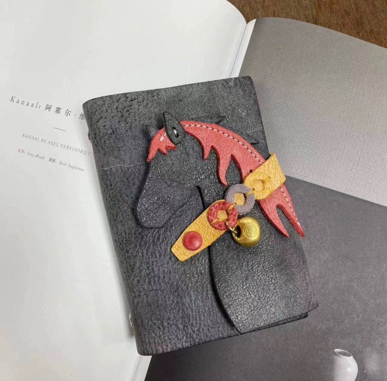 A7 6穴 バインダー 馬 革カバー ノート