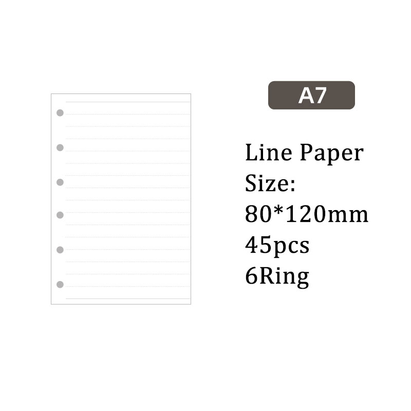 7ミリ A罫(7mm) ノート 用紙 6穴 A7 ルーズリーフバインダー対応