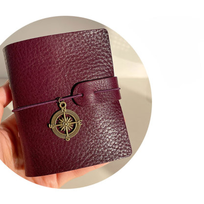 A9 3穴 バインダー 可愛い メモ帳 植物鞣し革 カバー ノート