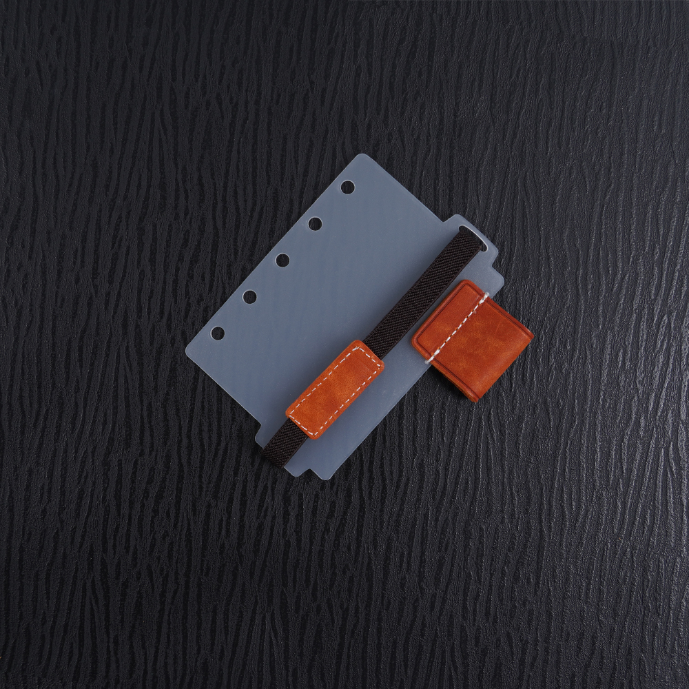 A8 5穴 バインダー用 インデックス シール帳 台紙 ペンホルダー 伸縮バンド