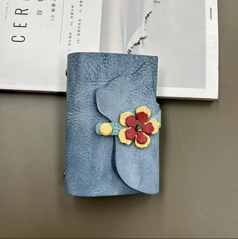 A7 6穴 バインダー 可愛い 猫 革カバー ノート