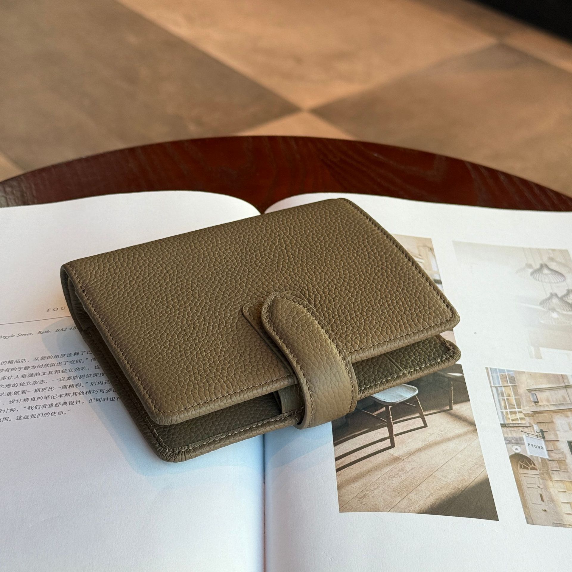 Ｍ5 5穴 バインダー 大容量収納 財布式 本革 カバー ノート