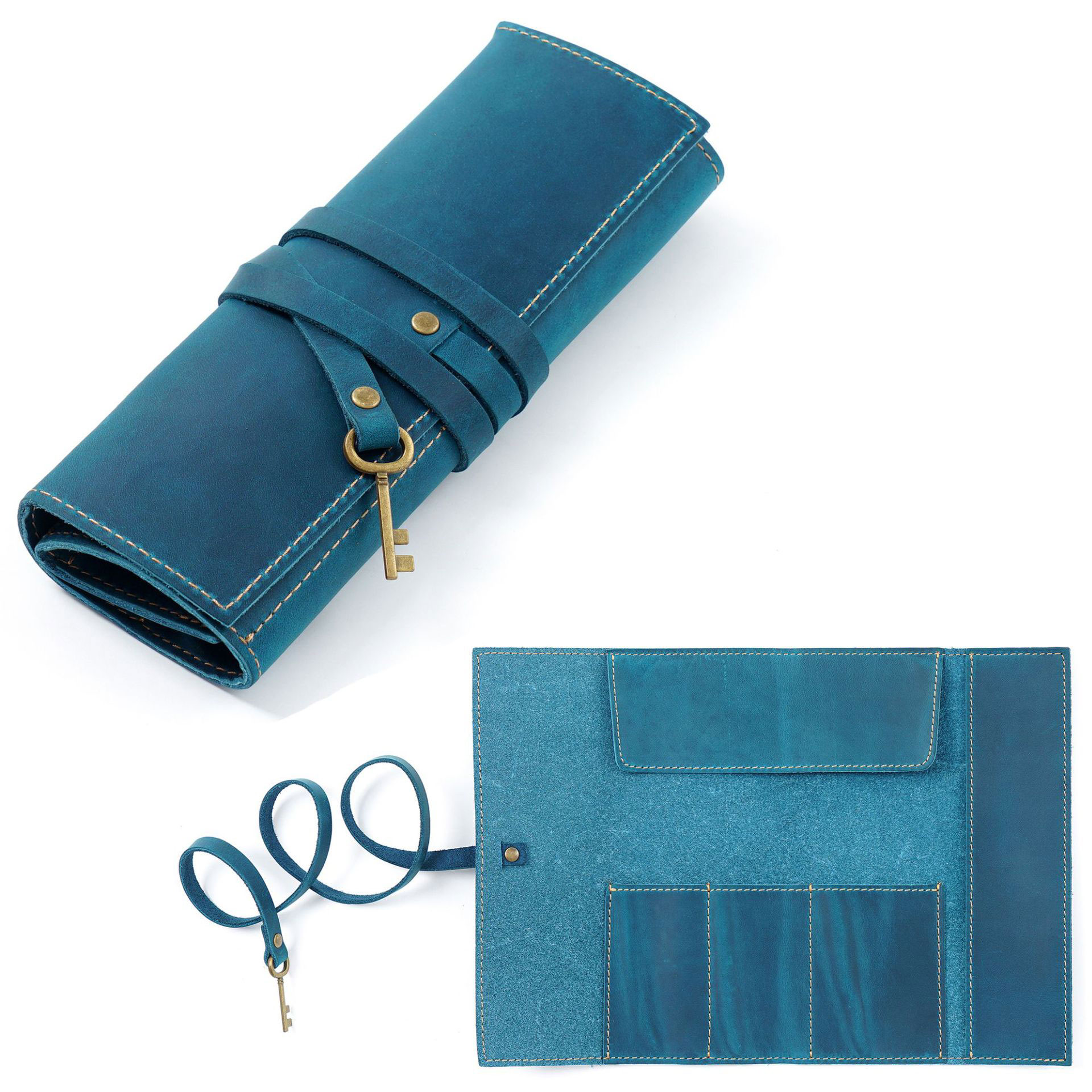 大容量 革 ルポペンケース レトロ キーチャーム