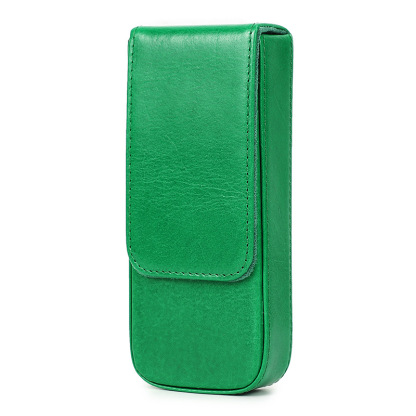 革 ペンケース 3本入れ 硬い筆箱 万年筆ケース