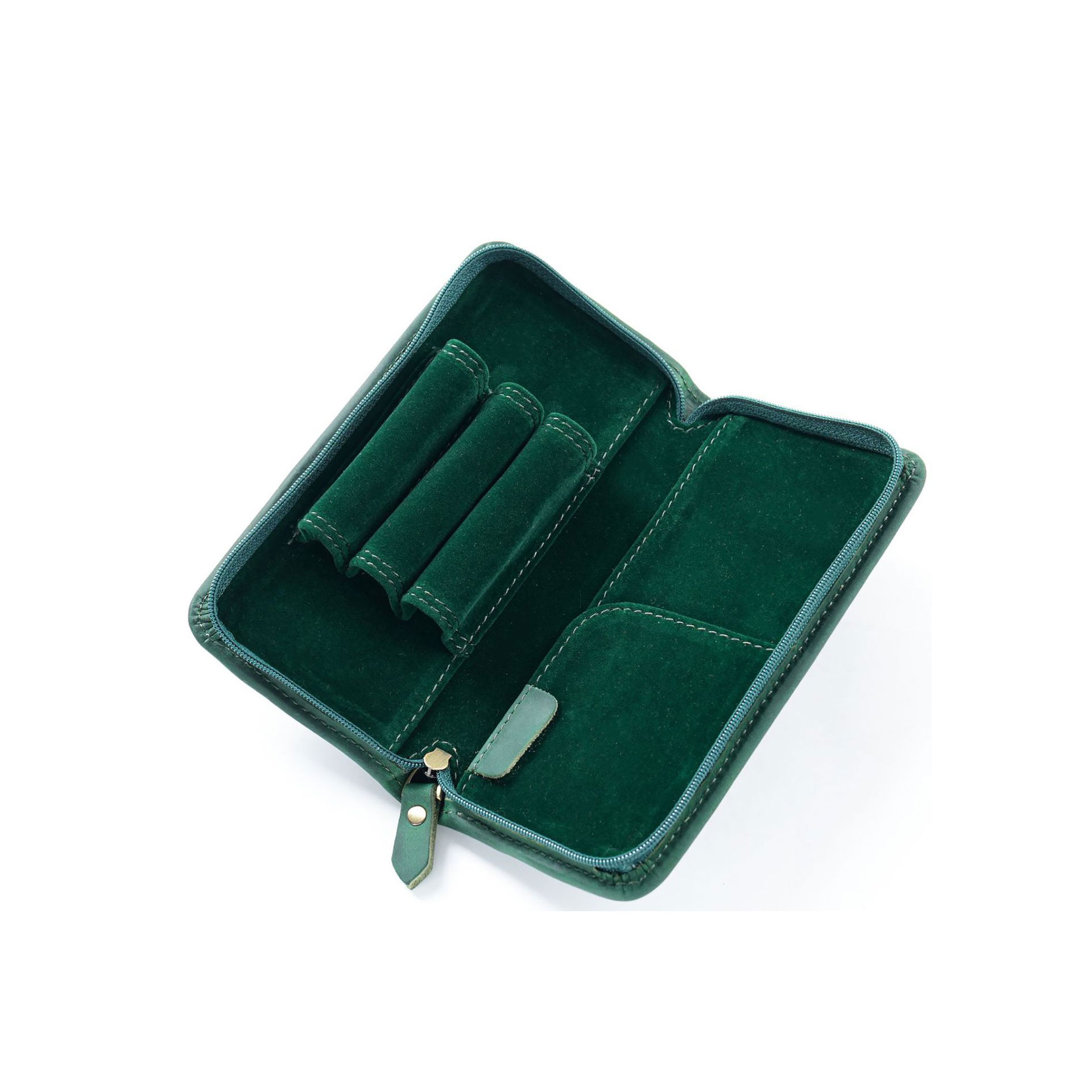 革 ペンケース 3本入れ ベルベット内部 高級万年筆対応