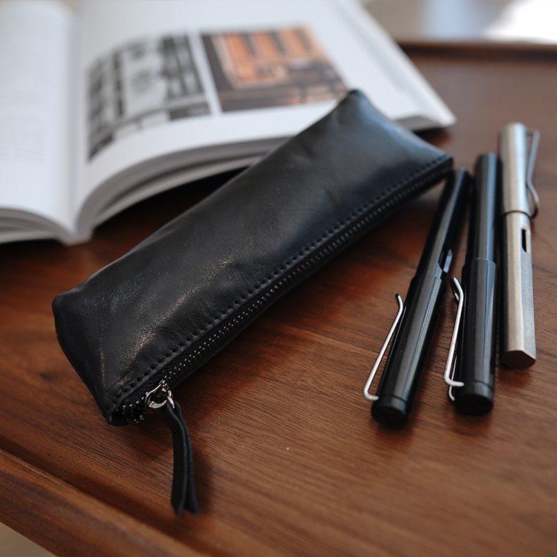 植物鞣し革 ファスナー ペンケース 筆箱